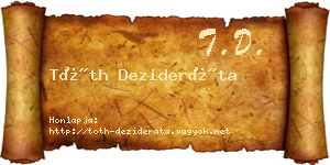 Tóth Dezideráta névjegykártya